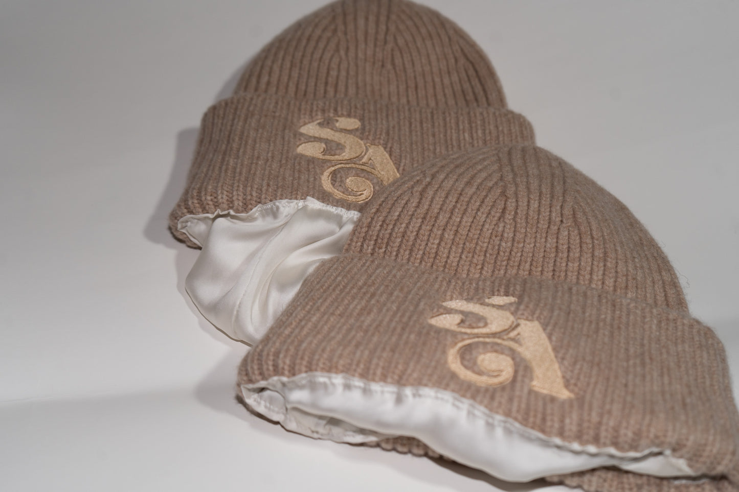 Oatmeal Bamboo Silk lined Wool Beanie